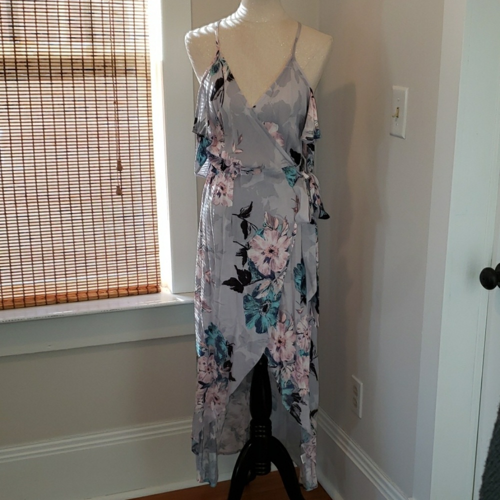 Floral Wrap Midi Dress